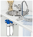 AWE Start-sistem filtrare apă, AWF-UPS-1H-NL, New Line, 1 cartuș, 3 trepte de filtrare, cu robinet inclus, gri