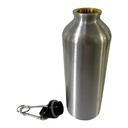 Sticlă de apă cu atașament carabina, ușoară, argintie, aluminiu, fără BPA, eco-friendly, 400 ml