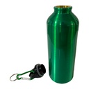 Sticlă de apă cu atașament carabina, ușoară, verde, aluminiu, fără BPA, eco-friendly, 400 ml