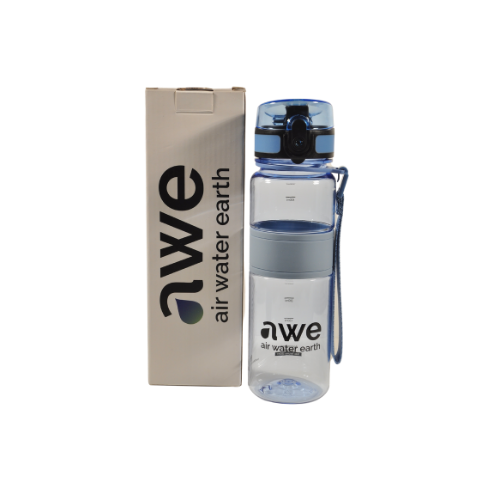 Sticlă de apă sport, ecologică, fără BPA, albastră, transparentă, 500 ml