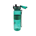Sticlă de apă sport, ecologică, fără BPA, verde, transparentă, 500 ml