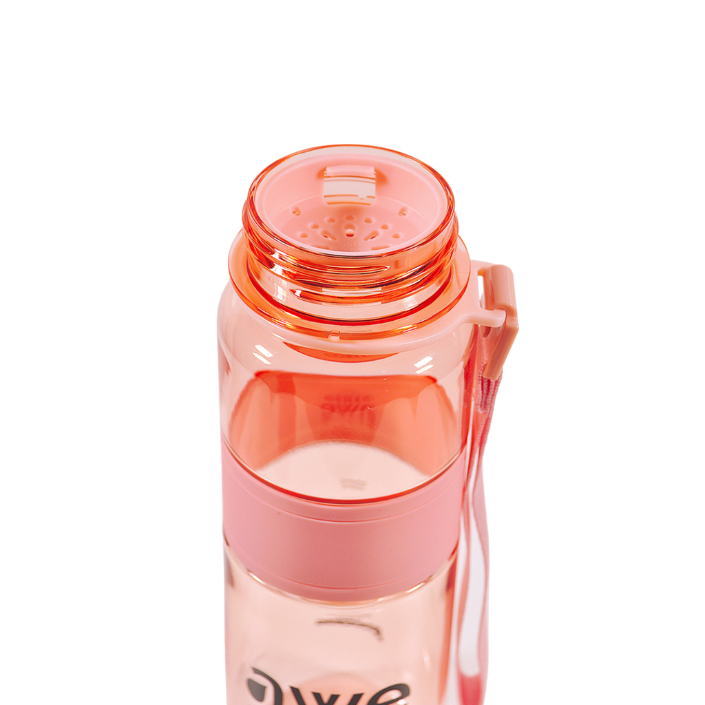 Sticlă de apă sport, ecologică, fără BPA, roz, transparentă, 500 ml