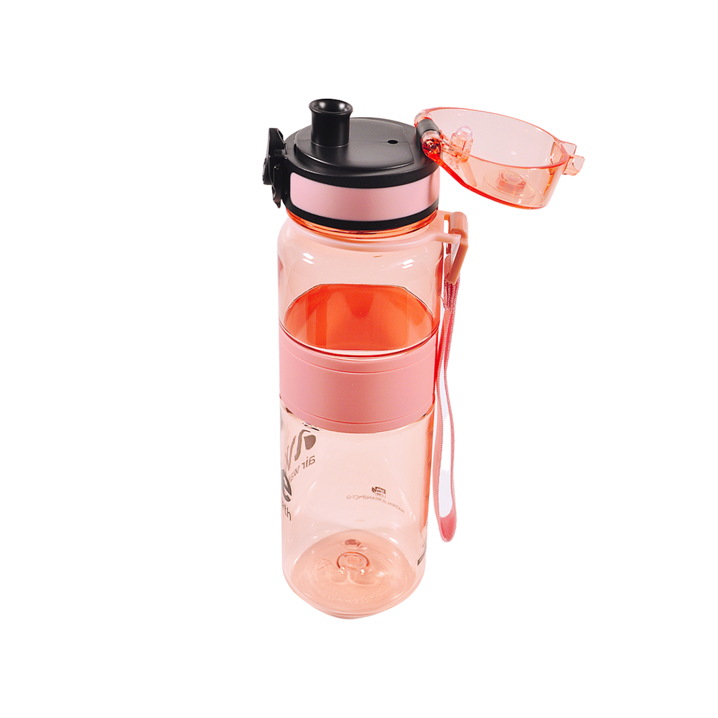 Sticlă de apă sport, ecologică, fără BPA, roz, transparentă, 500 ml