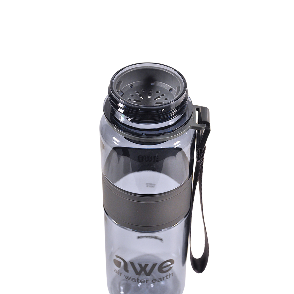 Sticlă de apă sport, ecologică, fără BPA, gri, transparentă, 500 ml