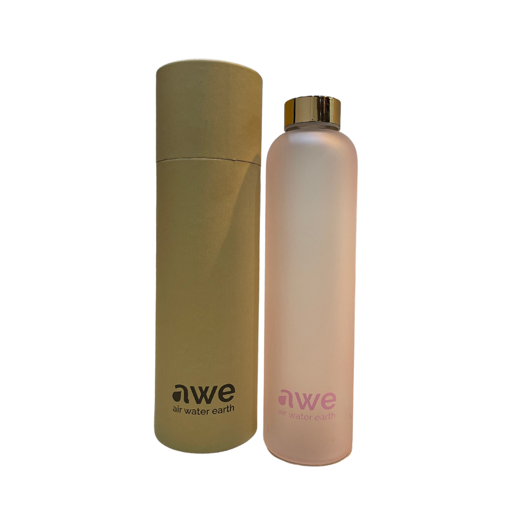 Sticlă de apă satinată roz, mată, borosilicată, elegantă, 750 ml