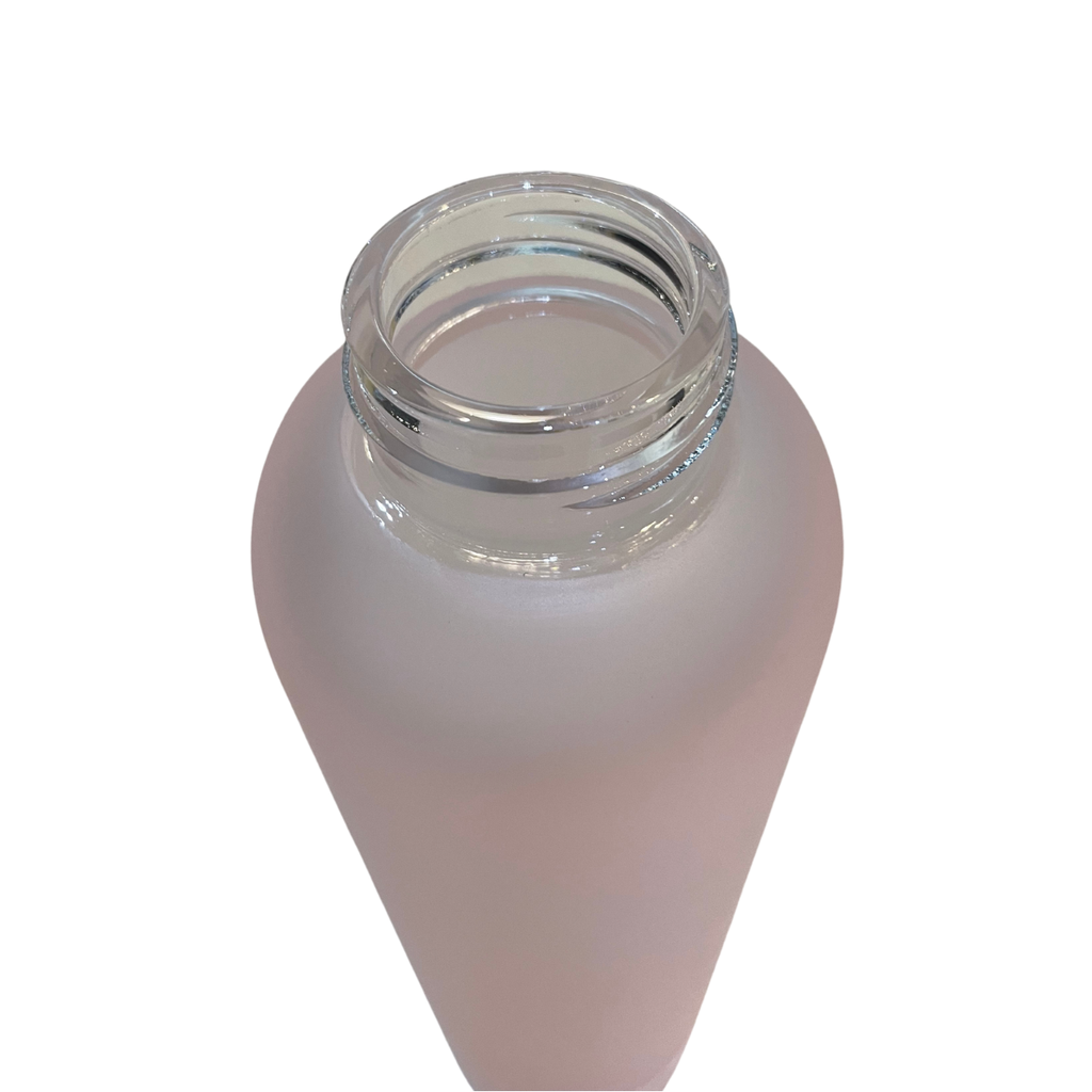 Sticlă de apă satinată roz, mată, borosilicată, elegantă, 750 ml
