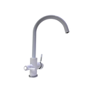 Baterie cu 3 căi, alamă,  DG-B3302-MW, pentru  apă filtrată, caldă/ rece,  rotire 360°, debit  ajustabil, alb