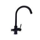 Baterie cu 3 cai, alama, DG-B3302-MB, pentru apa filtrata, calda/ rece, rotire 360°, debit ajustabil, negru