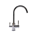 Baterie cu 3 căi, alamă, DG-B3302-CR , pentru apă filtrată, caldă/ rece, rotire 360°, debit ajustabil, cromată, gri