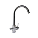 Baterie cu 3 căi, alamă, DG-B3302-CR , pentru apă filtrată, caldă/ rece, rotire 360°, debit ajustabil, cromată, gri