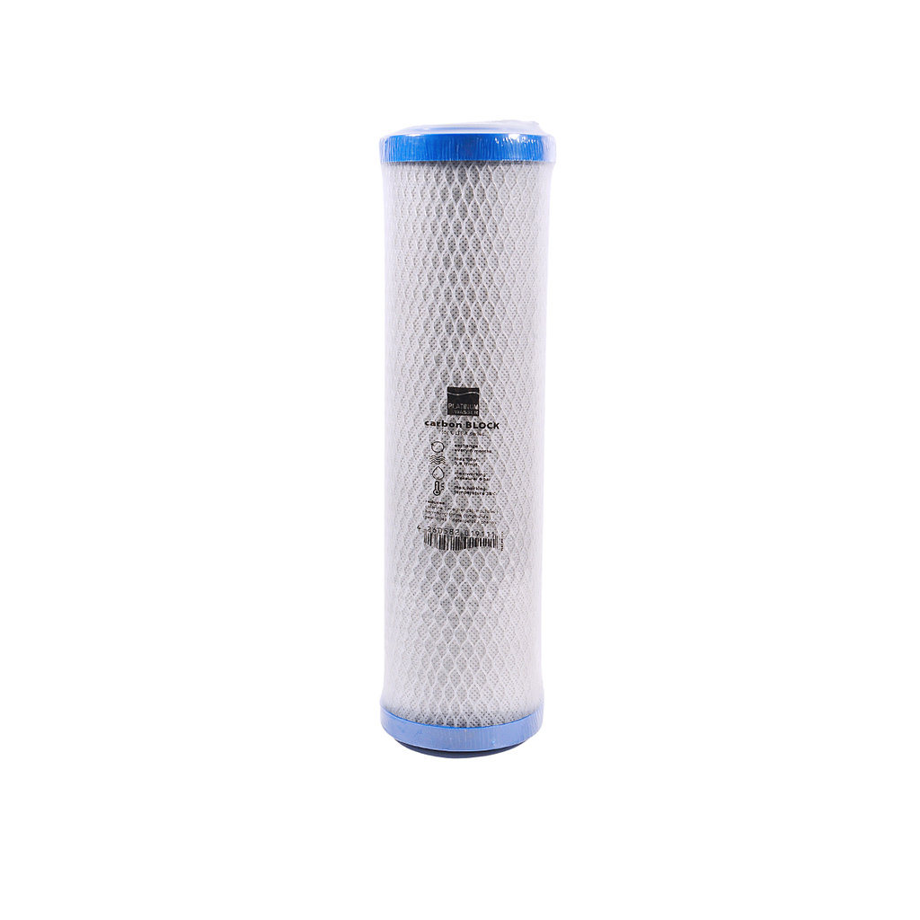 Cartus filtru apa din carbune activ , PLAT-PBLOCK, Platinum Wasser, bloc de carbune, Capacitate 6 luni sau 18000 litri , 65 mm, alb