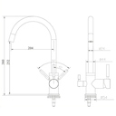 Baterie cu 3 cai, alama, DG-B3302-MB, pentru apa filtrata, calda/ rece, rotire 360°, debit ajustabil, negru