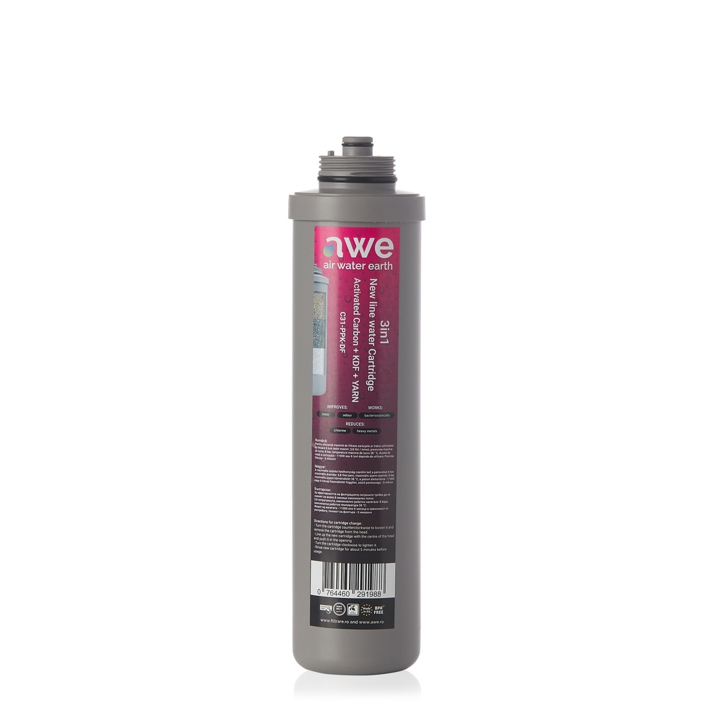 AWE Prima- sistem filtrare apa, AWF‑UPS‑2H‑NL, New Line, 5 in 2, efect antibacterian, cu robinet smart, lux