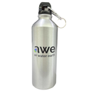 Sticlă de apă cu atașament carabina, ușoară, argintie, aluminiu, fără BPA, eco-friendly, 400 ml