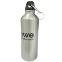 Sticlă de apă cu atașament carabina, ușoară, argintie, aluminiu, fără BPA, eco-friendly, 400 ml