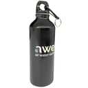 Sticlă de apă cu atașament carabina, ușoară, neagră, aluminiu, fără BPA, eco-friendly, 400 ml