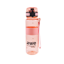 Sticla de apa sport AWE, ecologica, fara BPA, roz, transparenta, 500 ml