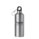 Sticla de apa cu atasament carabina, usoara, argintie, aluminiu, fara BPA, eco-friendly, 400 ml