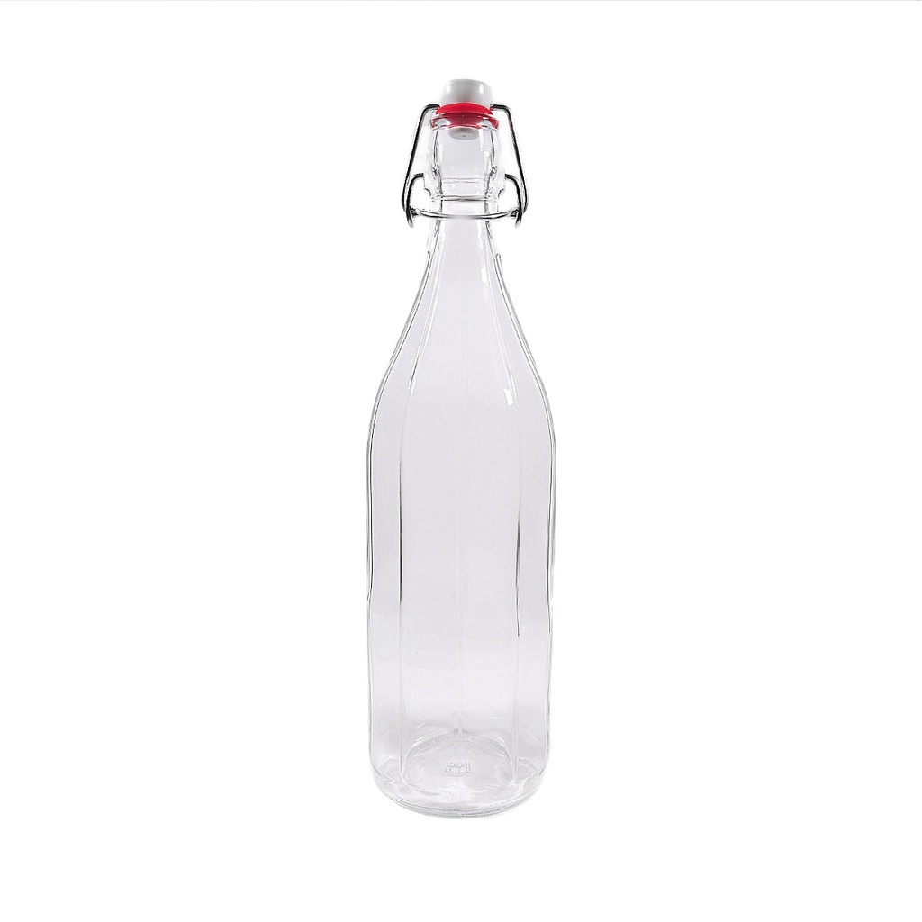 Sticla de apa transparenta cu striatii Oxford, inchidere ermetica, 1 L, AWE