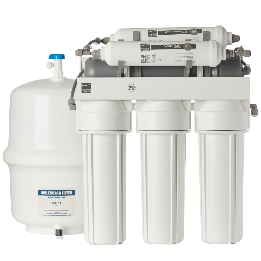 [PLAT-F-ULTRA6] Osmoza inversa, PLAT-F-ULTRA6, Platinum Wasser, 6 trepte de filtrare,  0,0001 microni, rezervor 12 l, 2,2-6 bari, alb