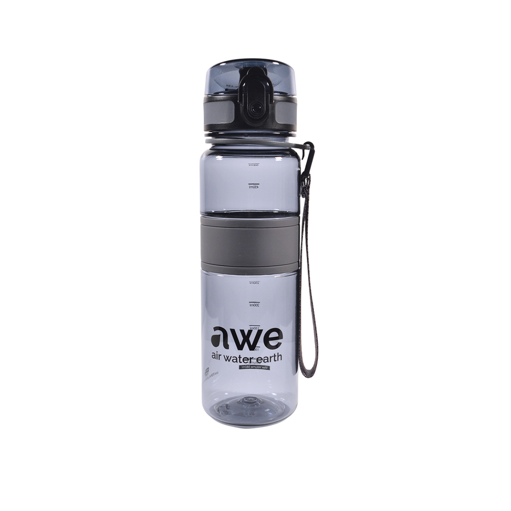 [StandardGrey] Sticla de apa sport AWE, ecologica, fara BPA, gri, transparenta, 500 ml