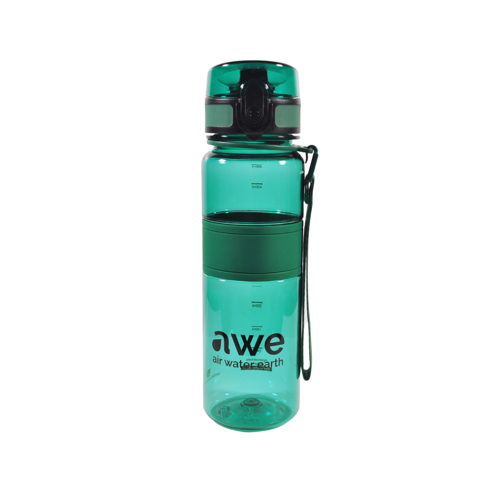 [ForestGreen] Sticla de apa sport AWE, ecologica, fara BPA, verde, transparenta, 500 ml