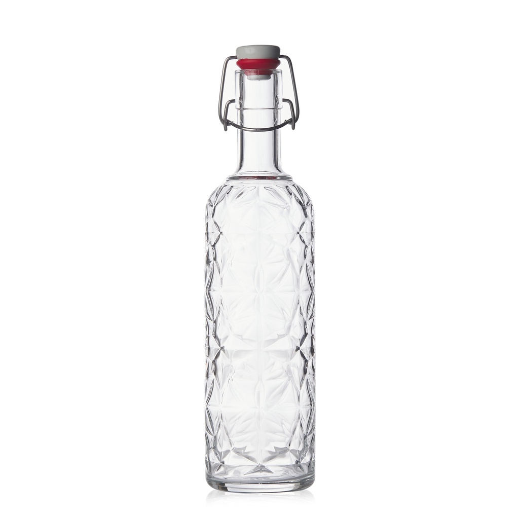 [ORIENTEBOTTLE] Sticla de apa transparenta cu model in relief Oriente, inchidere ermetica, 1 L, AWE